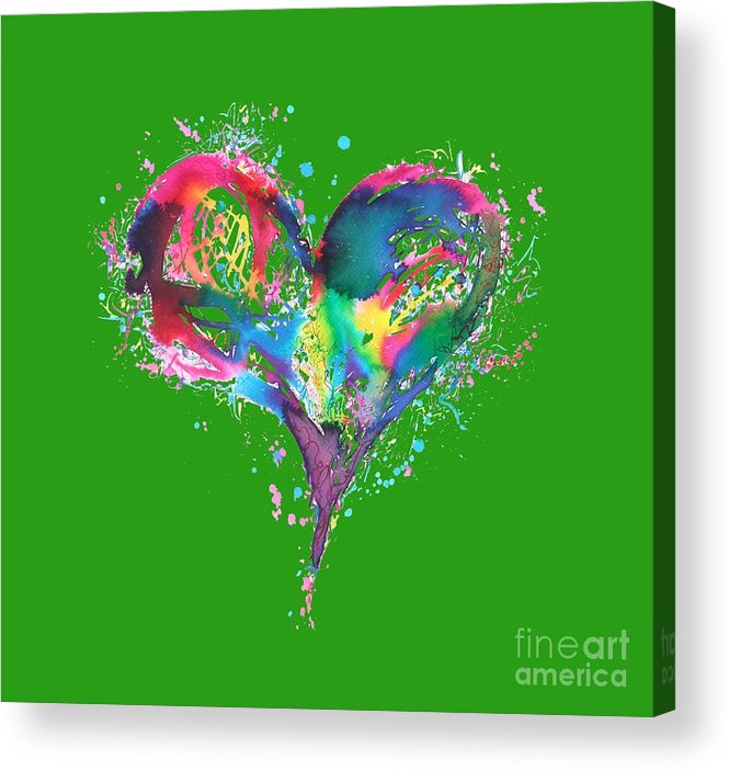 Hearts Acrylic Print featuring the painting Hearts 6 T-shirt by Herb Strobino