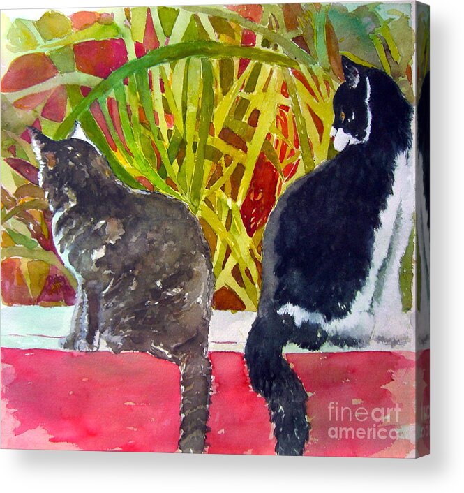 Cats Acrylic Print featuring the painting It's a Jungle Out There by Patsy Walton
