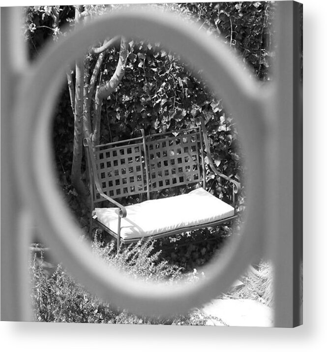 Metal Acrylic Print featuring the photograph Metal Bench in Sedona by Claudia Goodell