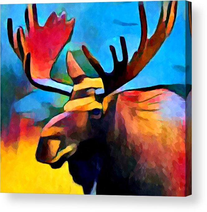 Moose Acrylic Print featuring the painting Moose by Chris Butler