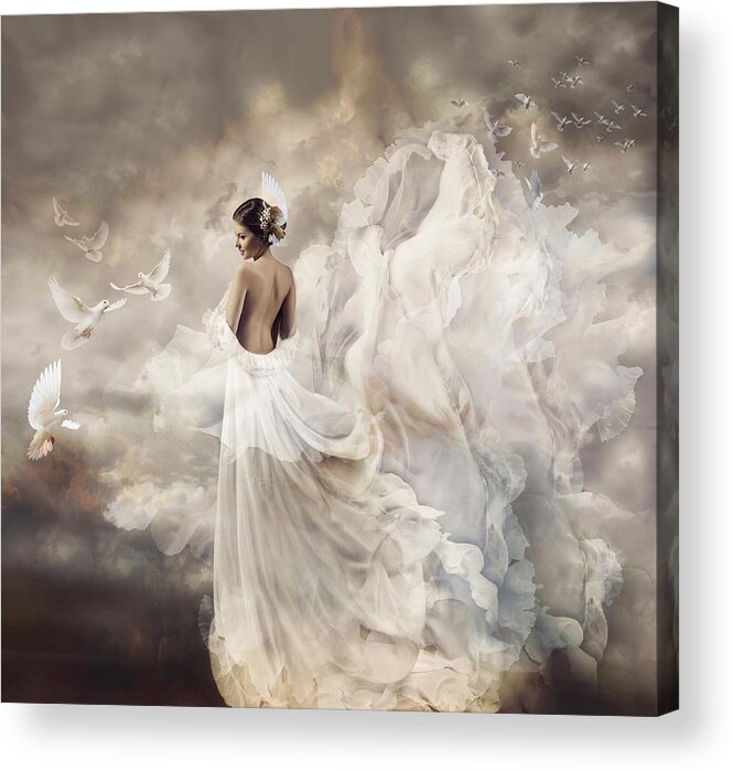 Nymph Acrylic Print featuring the digital art Nymph of the sky by Lilia D