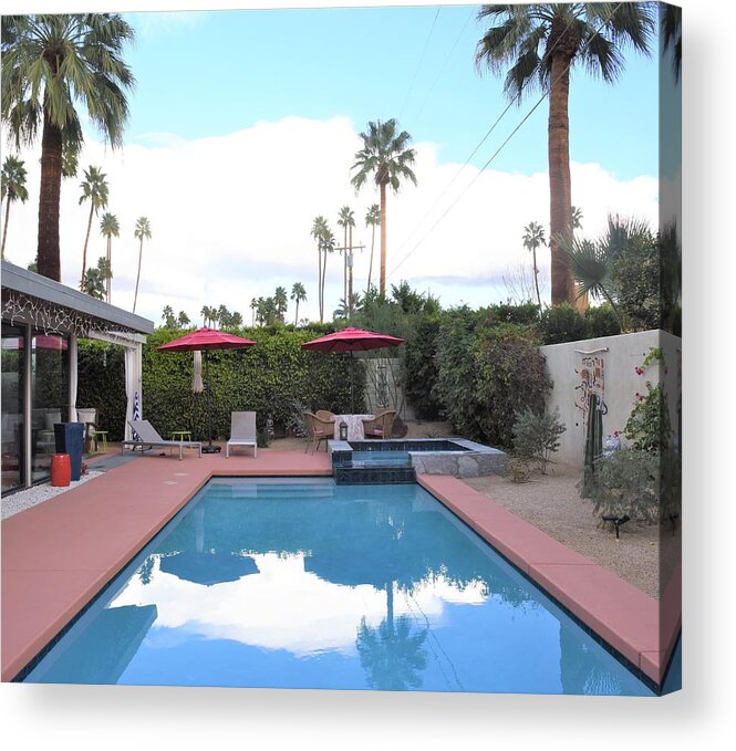 Winter In Palm Springs Acrylic Print featuring the photograph Palm Springs Backyard by Lisa Dunn