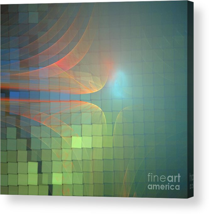 Apophysis Acrylic Print featuring the digital art Prism Blocks by Kim Sy Ok