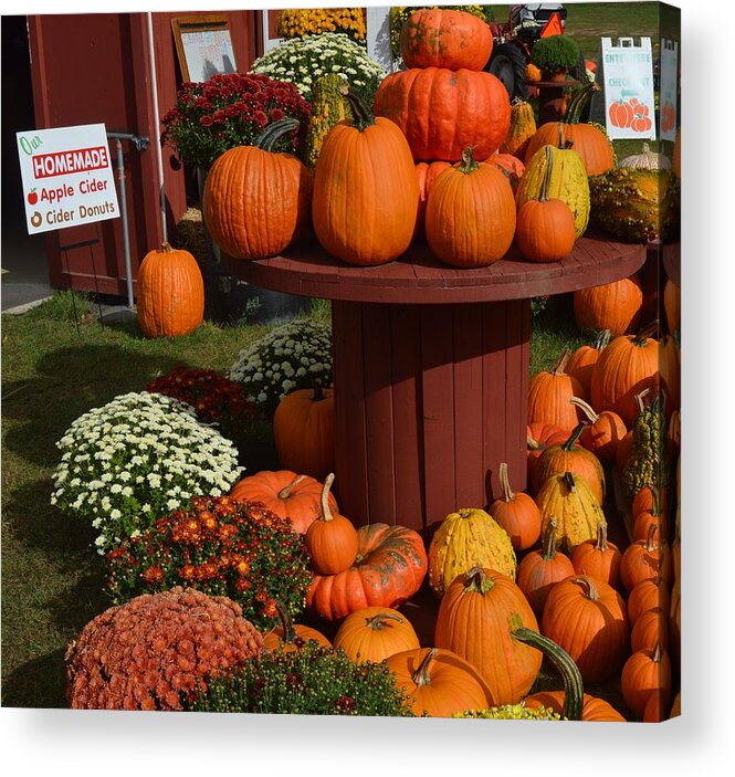 Autumn Acrylic Print featuring the photograph Pumpkin Display by Charles HALL