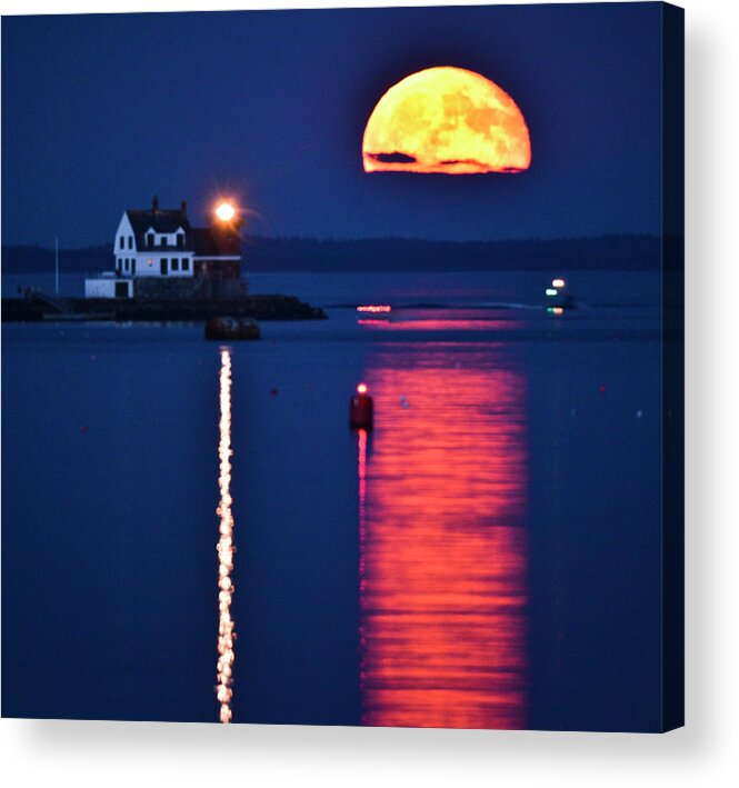 Moon Acrylic Print featuring the photograph Racing with the Moon by Jeff Cooper