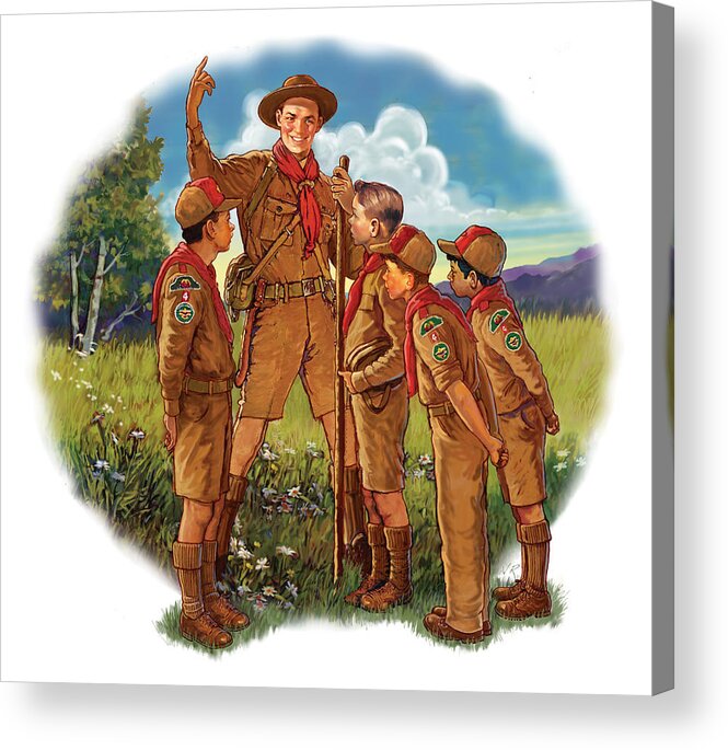 Retro Acrylic Print featuring the mixed media Scoutmaster by Lash Larue