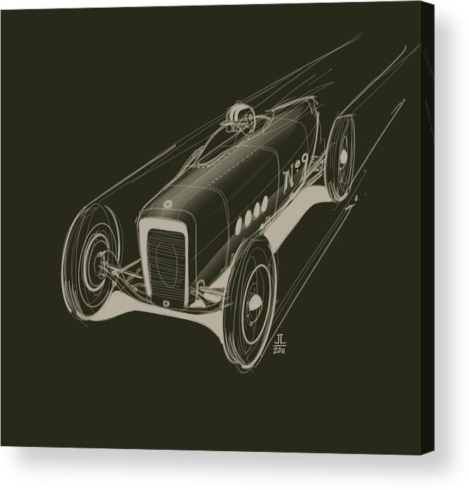 Hot Rod Acrylic Print featuring the drawing Speed by Jeremy Lacy