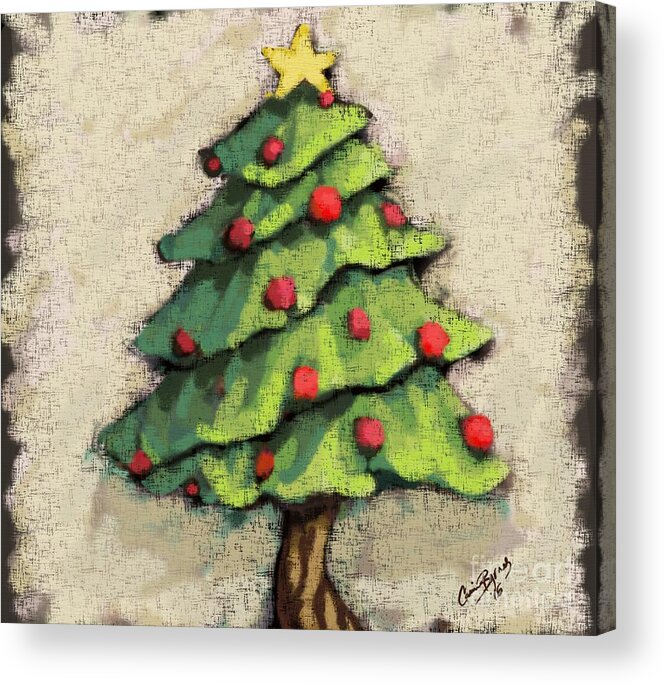 Sweet Christmas Tree Acrylic Print by Carrie Joy Byrnes