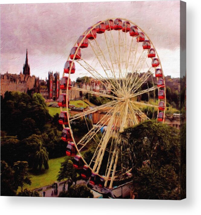 Edinburgh Acrylic Print featuring the photograph The Festival Wheel Too by Diane Lindon Coy