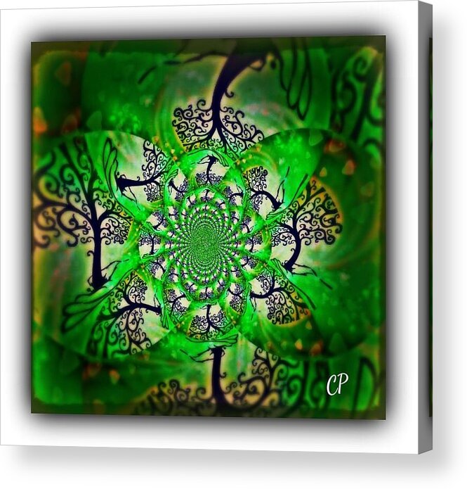 Reiki Infused Mandala Acrylic Print featuring the digital art The Giving Tree by Christine Paris