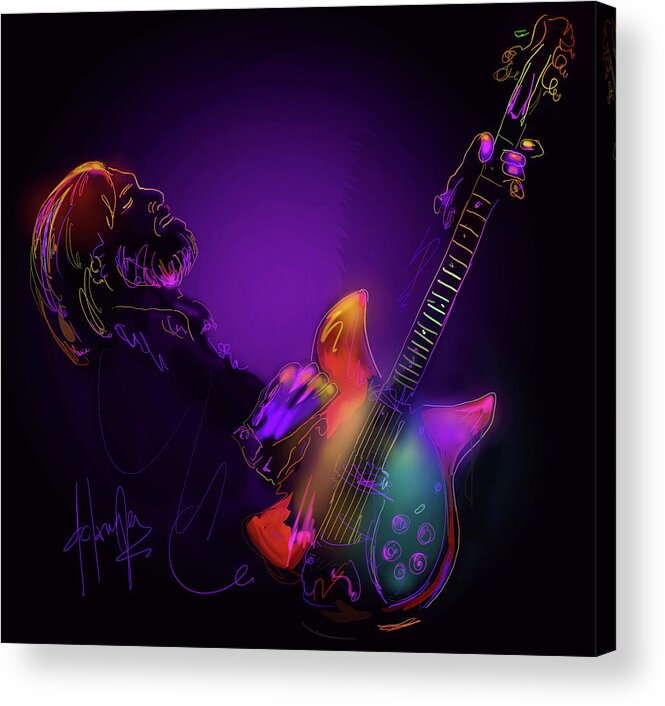 Tom Petty Acrylic Print featuring the painting Tom Petty Tribute 1 by DC Langer