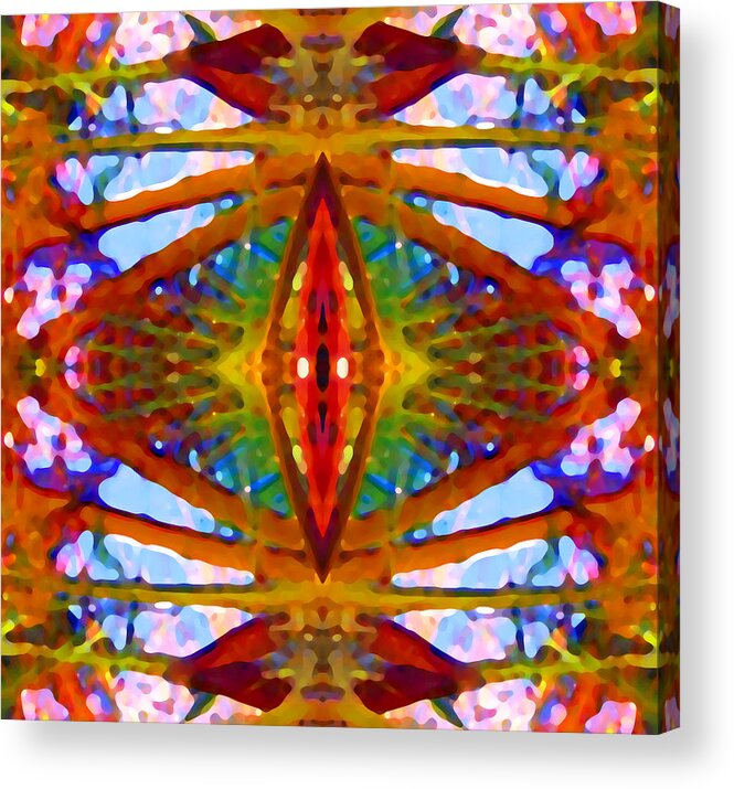 Abstract Acrylic Print featuring the painting Tropical Stained Glass by Amy Vangsgard