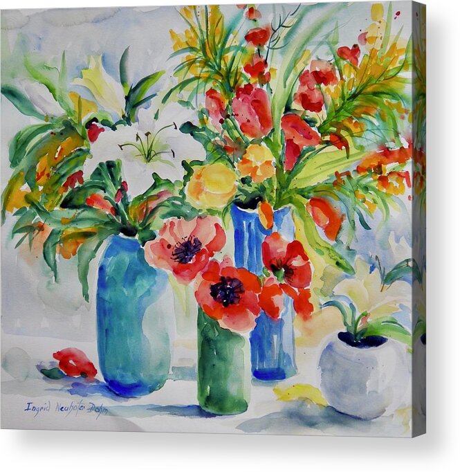 Flowers Acrylic Print featuring the painting Watercolor Series No. 256 by Ingrid Dohm