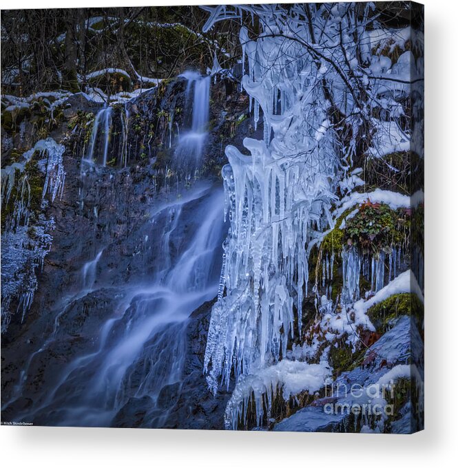 Winterfalls Acrylic Print featuring the photograph Winterfalls by Mitch Shindelbower