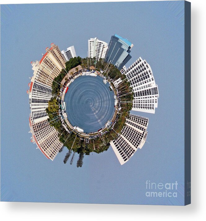 Circular Acrylic Print featuring the photograph Sarasota Skyline #1 by Mariarosa Rockefeller