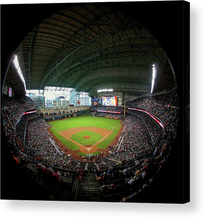 American League Baseball Acrylic Print featuring the photograph Texas Rangers V Houston Astros by Bob Levey