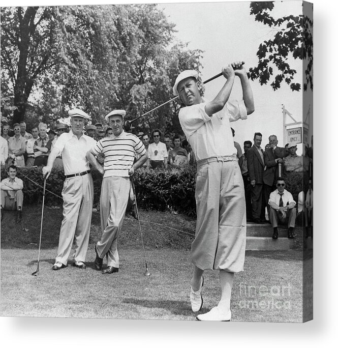 People Acrylic Print featuring the photograph Bobby Locke In Golf Tournament by Bettmann