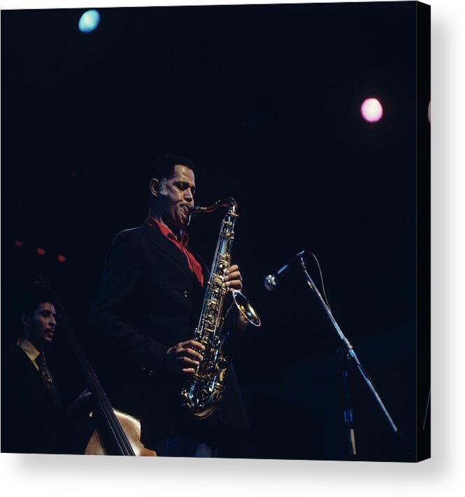 Concert Acrylic Print featuring the photograph Dexter Gordon Performs On Stage by David Redfern