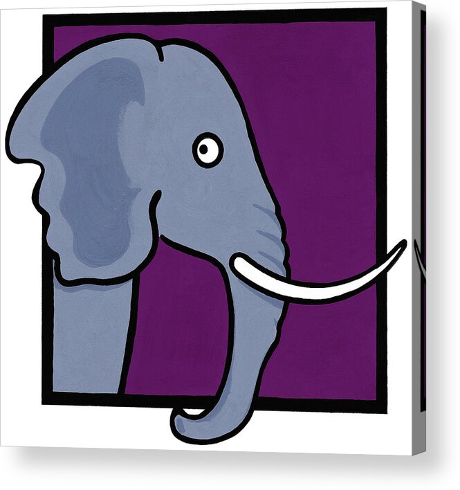 Gouache Acrylic Print featuring the digital art Elephant by Donna Ikkanda
