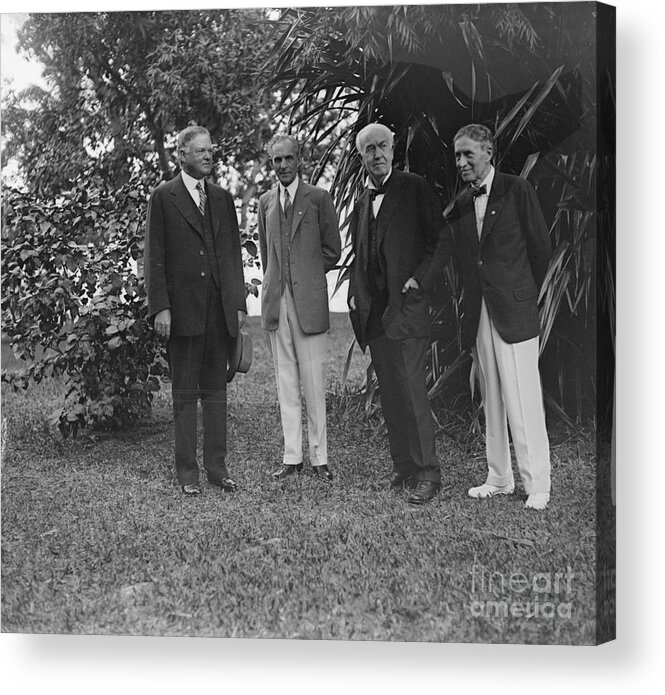 People Acrylic Print featuring the photograph Herbert Hoover, Henry Ford, Thomas by Bettmann