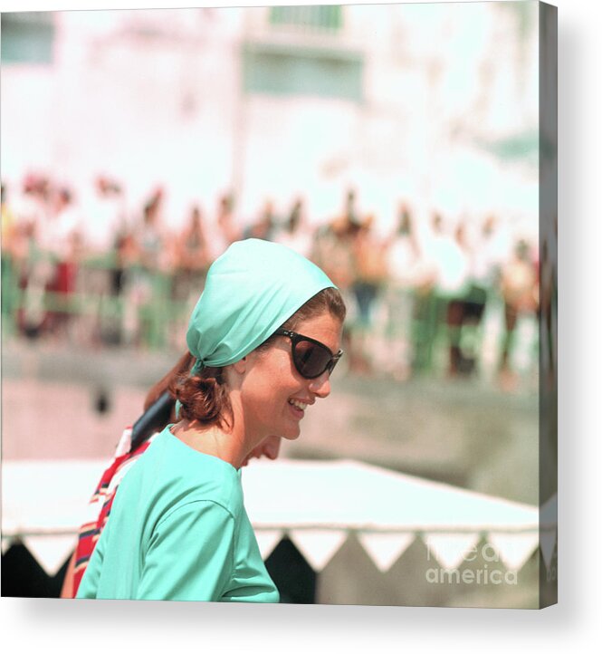 Amalfi Acrylic Print featuring the photograph Jacqueline Kennedy On Pier by Bettmann