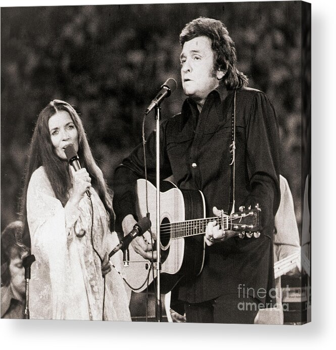 Singer Acrylic Print featuring the photograph Johnny Cash And Wife June Carter Cash by Bettmann