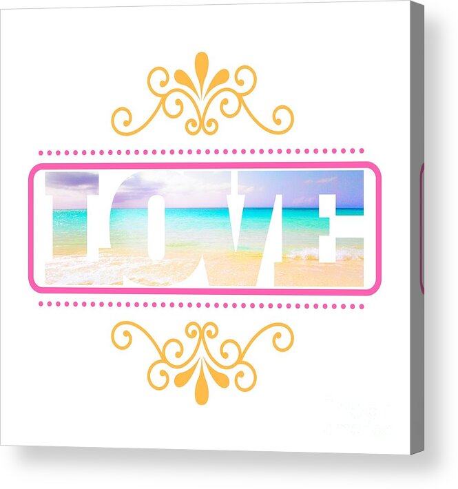 Love Acrylic Print featuring the digital art Ocean Love Adorned by Becqi Sherman