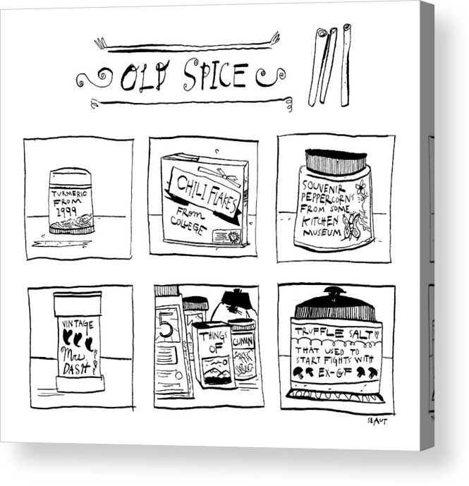 Old Spice Spices Acrylic Print featuring the drawing Old Spice by Sara Lautman