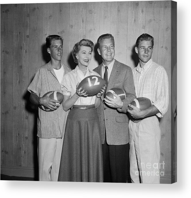 Dozen Acrylic Print featuring the photograph Ozzie Nelson And Family Holding by Bettmann