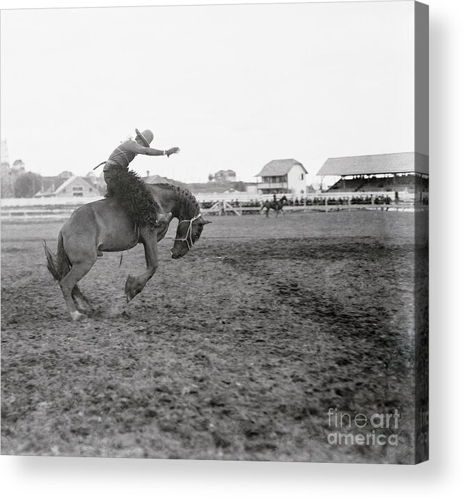 People Acrylic Print featuring the photograph Pat Smith Competing In Rodeo by Bettmann