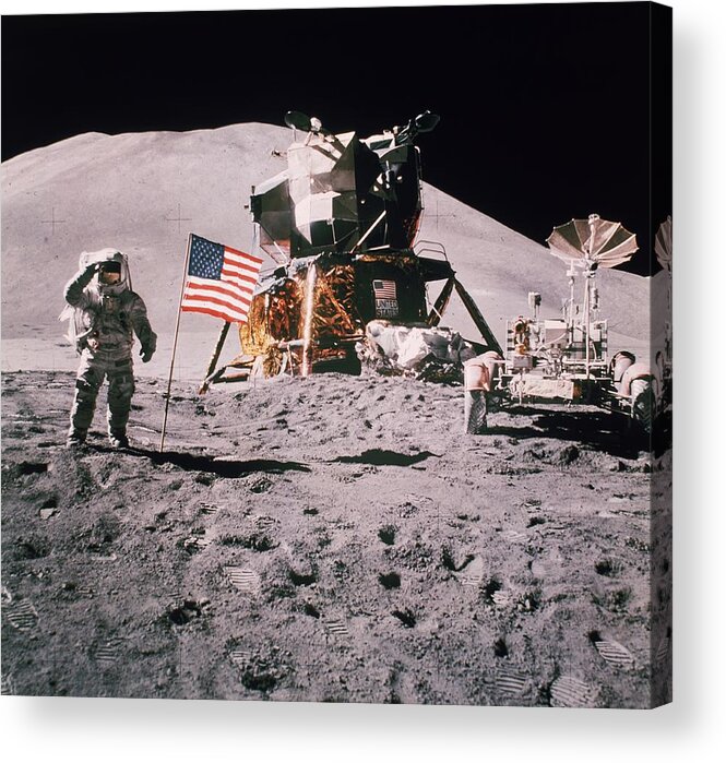 James Irwin Acrylic Print featuring the photograph Salute The Moon by Hulton Archive