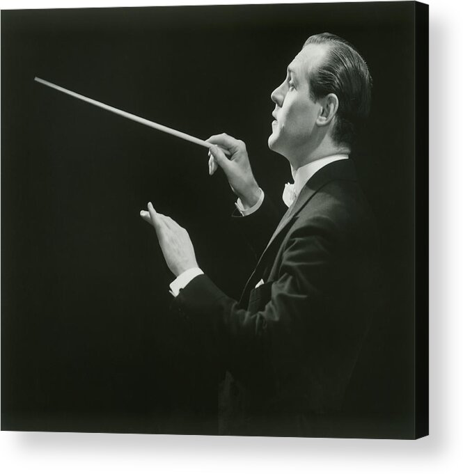 Musical Conductor Acrylic Print featuring the photograph Side View Of Conductor by George Marks
