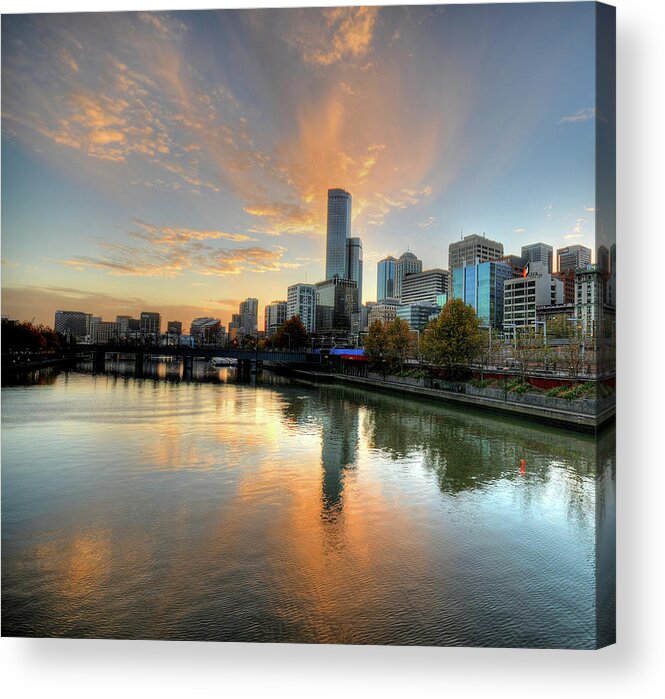 Tranquility Acrylic Print featuring the photograph Sunset Over The Yarra River, Melbourne by Sergio Amiti