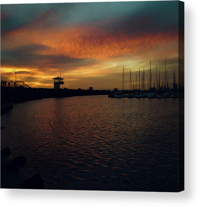 Australia Acrylic Print featuring the photograph Sunset Silhouette by Nisah Cheatham
