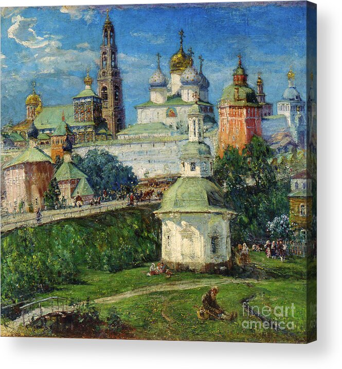 Oil Painting Acrylic Print featuring the drawing The Trinity Lavra Of St Sergius by Heritage Images