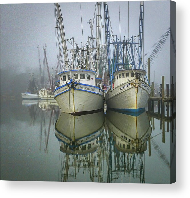 Coastal Georgia Shrimp Boats Acrylic Print featuring the photograph Valona fog by Kenny Nobles