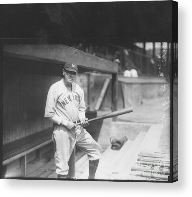 People Acrylic Print featuring the photograph Babe Ruth #3 by Louis Van Oeyen/ Wrhs