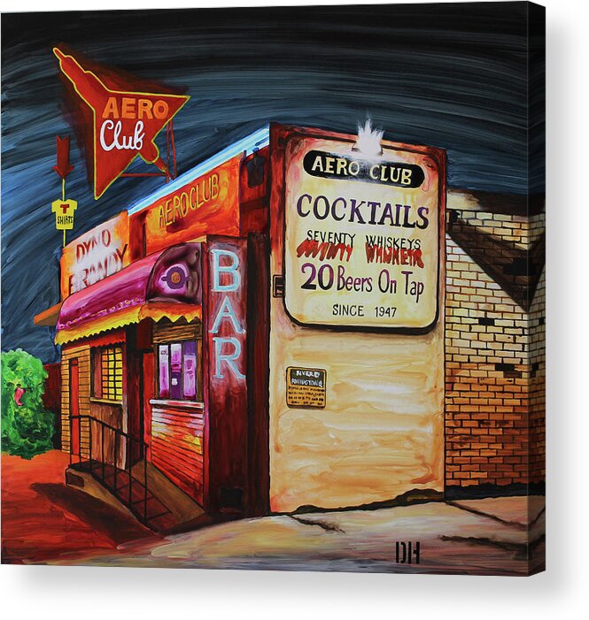 Night Club Acrylic Print featuring the painting Aero Club - San Diego by Dan Haraga