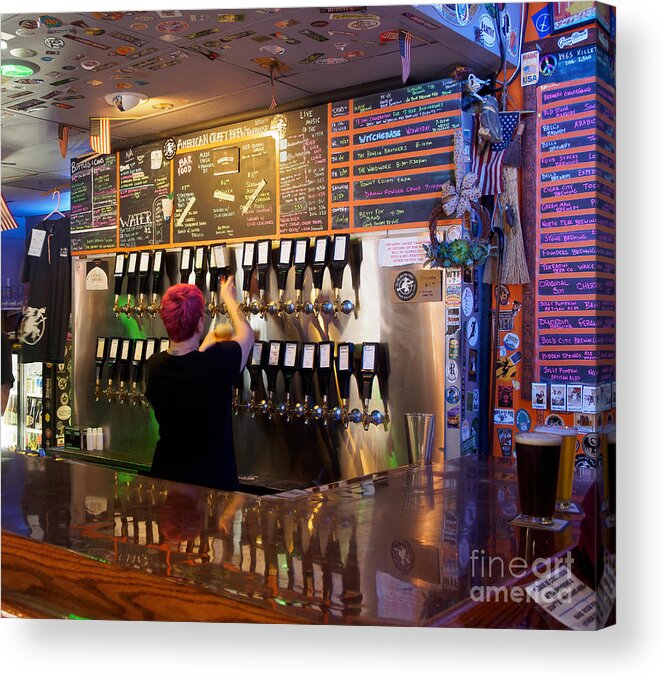 Bar Acrylic Print featuring the photograph At the Craft Brew House by L Bosco