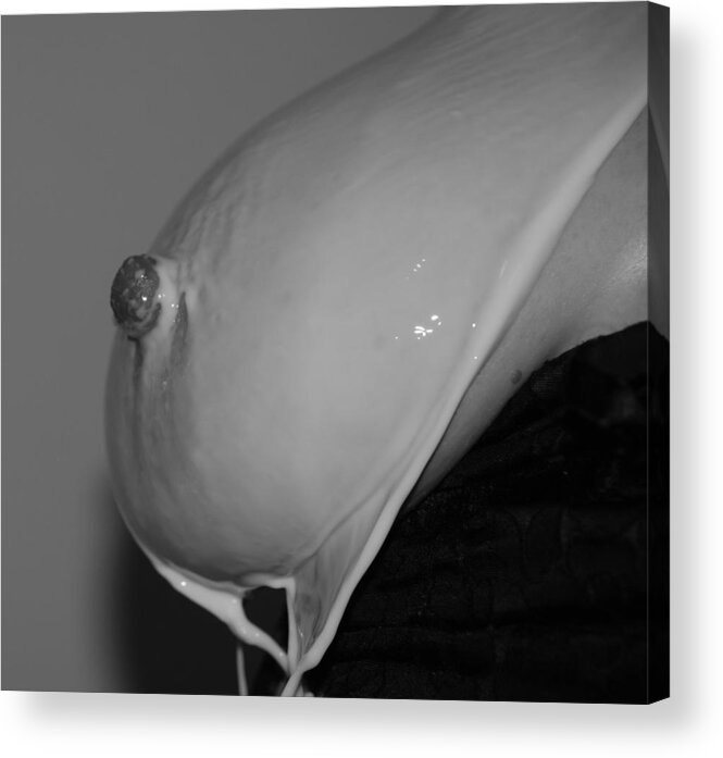 Milk Acrylic Print featuring the photograph B W Breast Milk by Rob Hans