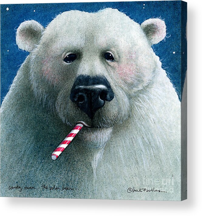Polar Bear Acrylic Print featuring the painting Candy Man... The Polar Bear... by Will Bullas