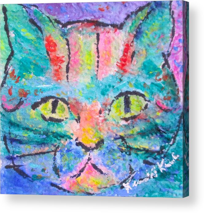 Cat Acrylic Print featuring the painting Cat Mist by Kendall Kessler