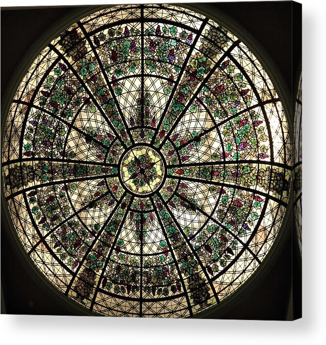 Casa Loma Castle Acrylic Print featuring the photograph Ceiling Dome in Casa Loma by Mingming Jiang