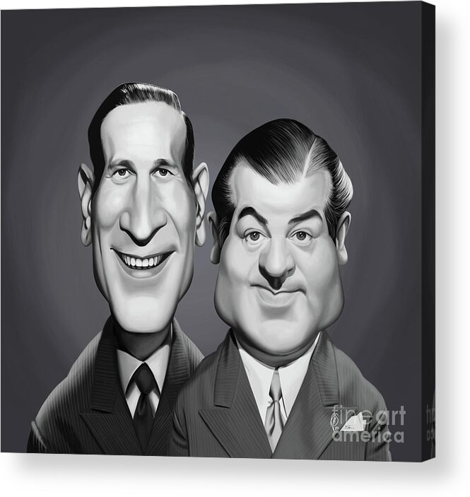 Illustration Acrylic Print featuring the digital art Celebrity Sunday - Abbott and Costello by Rob Snow