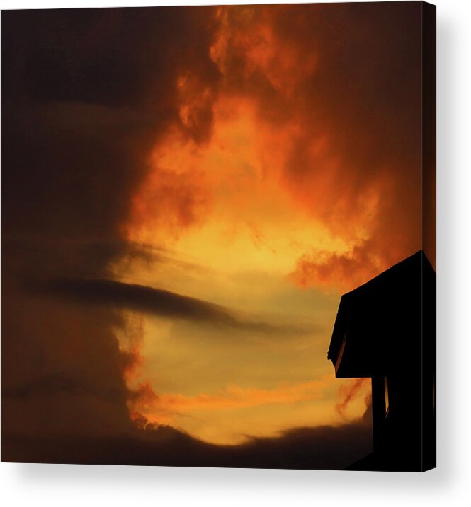 Clouds Acrylic Print featuring the photograph Cloud Portal at Sunset by Linda Stern