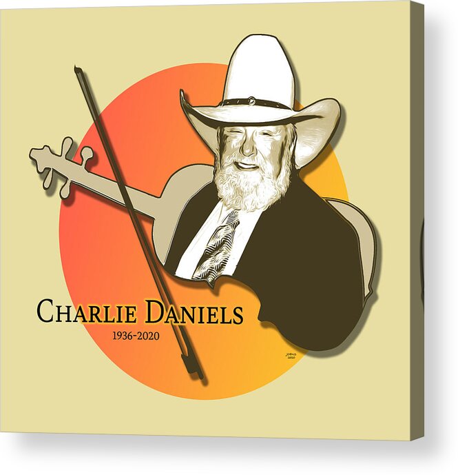 Charlie Daniels Acrylic Print featuring the digital art Daniels Tribute by Greg Joens