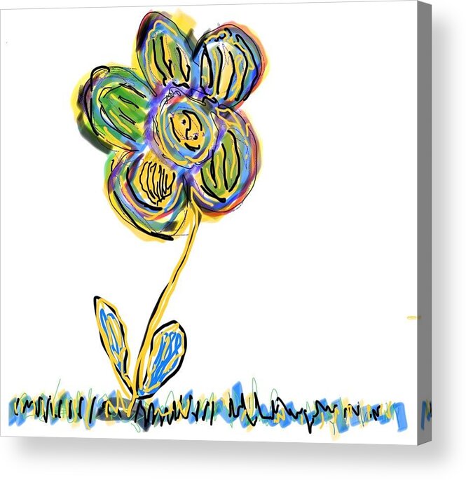 Colorado Acrylic Print featuring the digital art Happy Flower 02 by Pam O'Mara