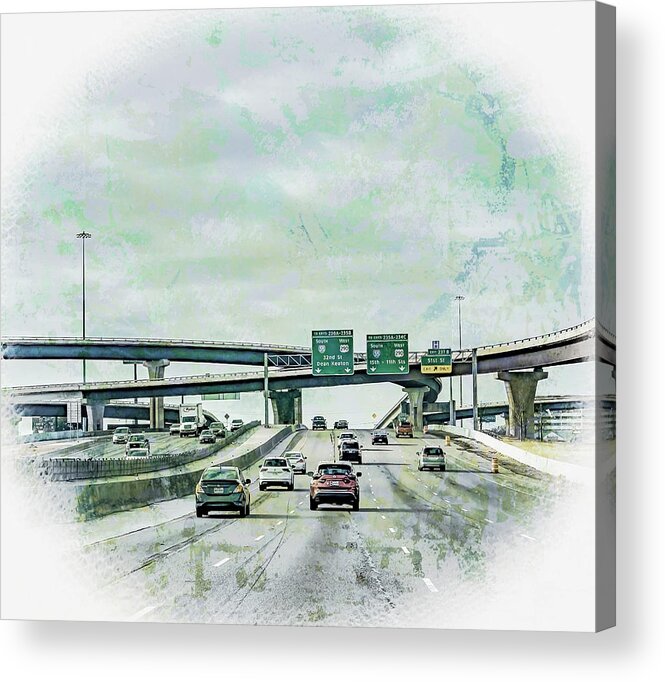 Travel Acrylic Print featuring the photograph I 35 - Austin by Arlene Krassner