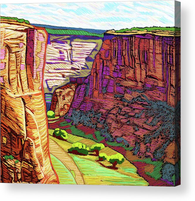 Arizona Acrylic Print featuring the digital art In the Midst of Canyon de Chelly by Rod Whyte