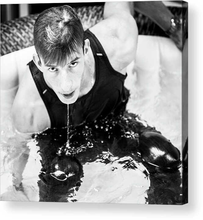 Jesse Acrylic Print featuring the photograph Jesse, out of the hot tub by Jim Whitley